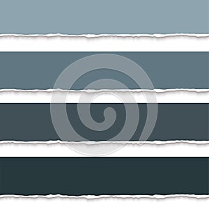 Collection of torn paper for notes, realistic vector illustration