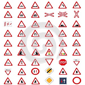 Collection traffic signs