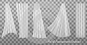 Collection of transparent curtains.