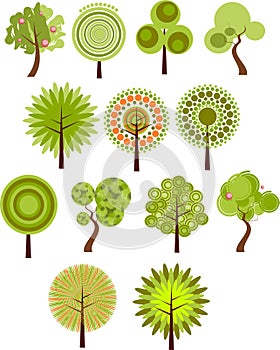 Collection of tree clip-art