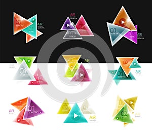 Collection of triangle web boxes - banners, business backgrounds, presentations