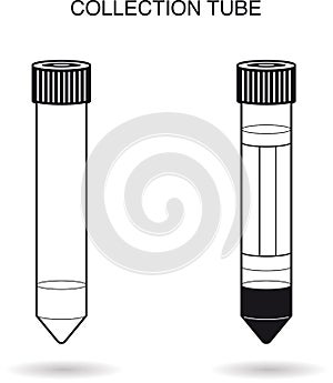 Collection tube SWAB black and white