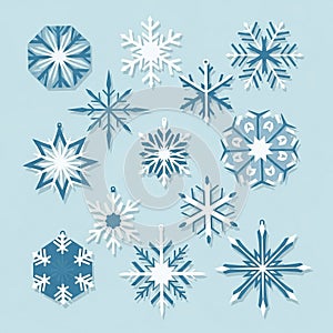 Snowflake structures, emphasizing both radial symmetry and indiv