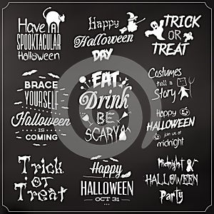 Collection Of Typographic Halloween Design