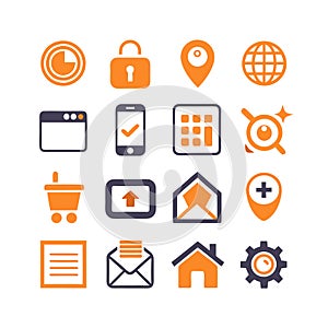 Collection of UI and UX icons for web applications