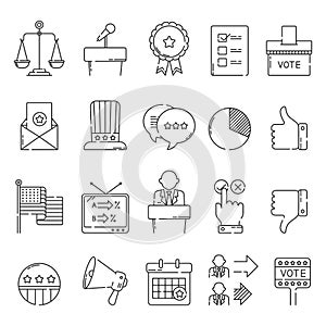 collection of usa election icons. Vector illustration decorative design