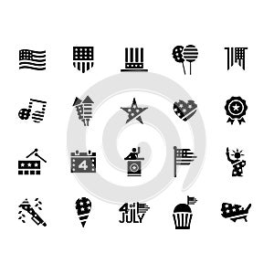 Collection of USA icons. Vector illustration decorative design