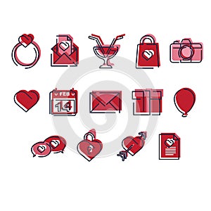 collection of valentine's day icons. Vector illustration decorative design