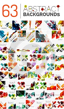 Collection of various abstract backgrounds, geometric style