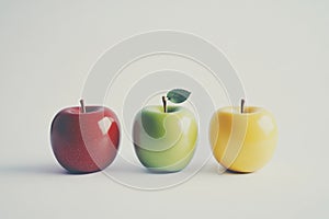 Collection of various apple varieties displayed side by side on a white background.