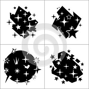 A collection of various bird silhouettes displayed in a grid pattern on a white background