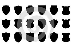 Black shield shapes collection emblem crest
