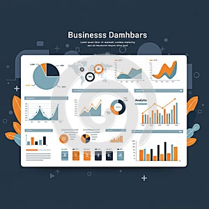 A collection of various business analytics charts displayed in a digital format.