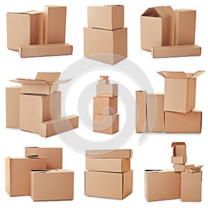 Collection of various cardboard boxes