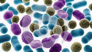 A collection of various colored bacteria