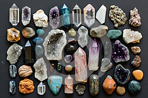 Collection of various colored gemstones