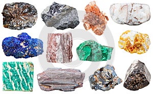 Collection of various mineral rocks and stones