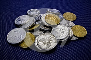 A collection of various nominal Indonesian Rupiah coins