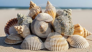 Assortment includes spiral and scallop shells with a range of