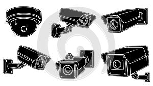 Security Camera Vector Icons Set