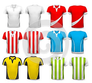 Collection of various soccer jerseys.