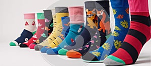 A collection of various socks assorted