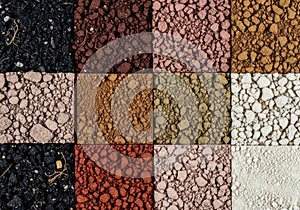 Collection of various soil samples