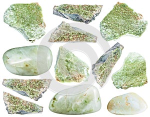 Collection of various vesuvianite gemstone photo