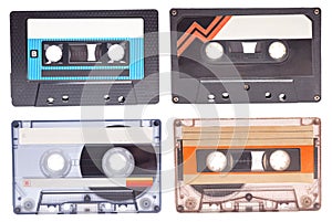 Collection of various vintage audio cassettes tapes