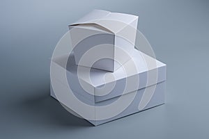 collection of various white boxes on white background.