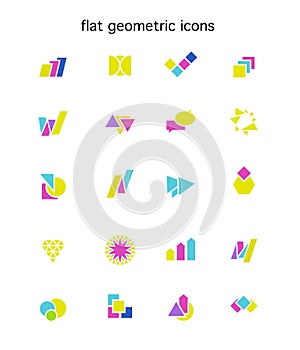 Collection of vector abstract flat logo with arrows