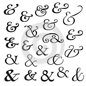 Collection with 22 Vector Ampersands