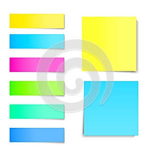 Collection of vector colorful stickers. Different note papers