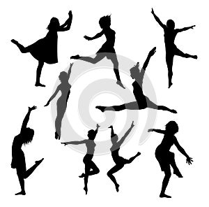 Collection of vector dance silhouettes