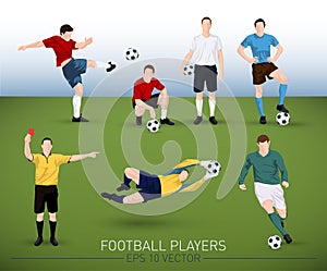 Collection of vector football players