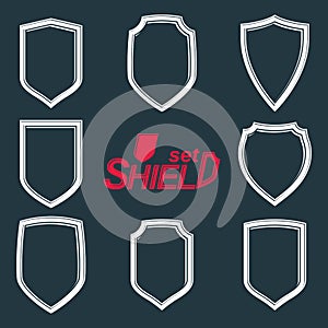 Collection of vector grayscale defense shields