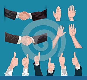 Collection of vector hands