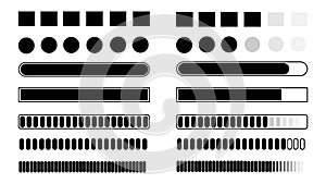Collection of vector icons loading, buffering symbols for websites, load bar, set of buffer loader