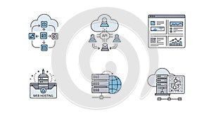 Cloud Computing and Web Services Icons
