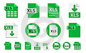 File format extensions icons. Collection of vector icons.