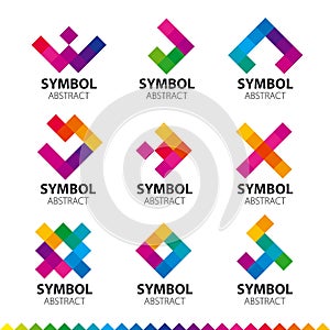 Collection of vector logos of abstract modules