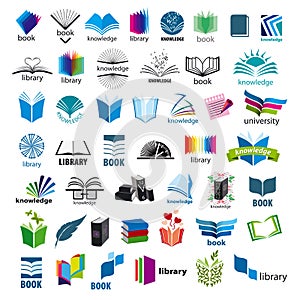 Collection of vector logos books