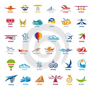Collection of vector logos flights