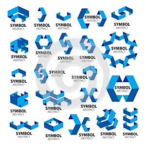 Collection of vector logos of geometric modules