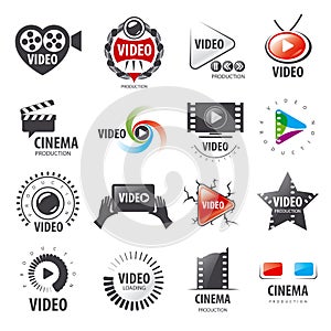 Collection of vector logos for video production