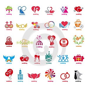 Collection of vector logos wedding