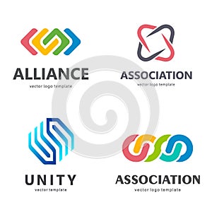 Collection of vector logos for your business. Association, Alliance, Unity, Team Work