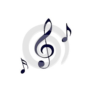 A collection of vector musical notes