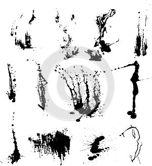 Collection of vector paint splatters