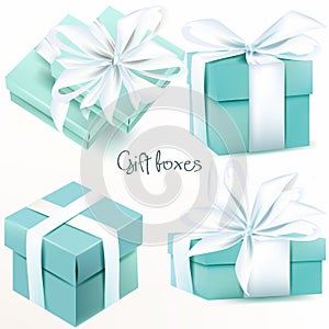 Collection of vector realistic gift boxes